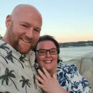 Carys Duckworth and her fiancé, Dan, getting engaged in Portugal