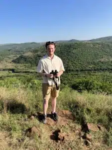 Darragh, Customer Success Associate, on safari in South Africa.